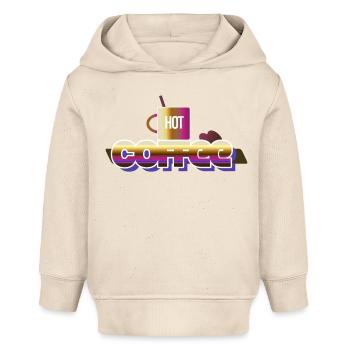 Café chaud - Sweat à capuche bébé bio Stanley/Stella - écru doux - Devant