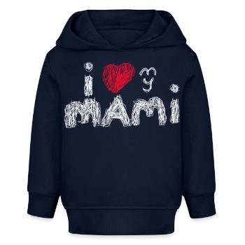 i love my mami for dark shirts - Baby Organic Hoodie Baby Cruiser von Stanley/Stella - Navy - Vorne