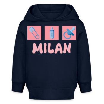 Pacifier Milan - Baby Organic Hoodie by Stanley/Stella - navy - Front