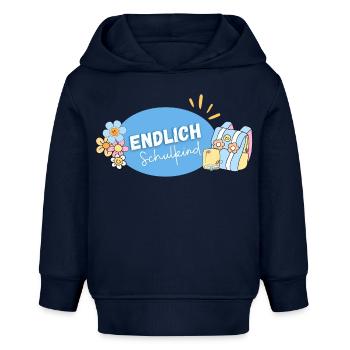 Einschulung, Schule, Schulkind, Kind, ABC-Schütze - Baby Organic Hoodie Baby Cruiser von Stanley/Stella - Navy - Vorne