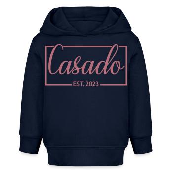 2023 Hochzeitsfeier des Verlobungsbräutigams - Baby Organic Hoodie Baby Cruiser von Stanley/Stella - Navy - Vorne