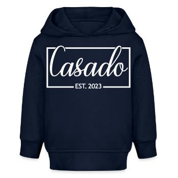 2023 Hochzeitsfeier des Verlobungsbräutigams - Baby Organic Hoodie Baby Cruiser von Stanley/Stella - Navy - Vorne