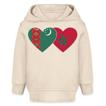 Turkmenistan Uiguren Flagge Herz - Baby Organic Hoodie Baby Cruiser von Stanley/Stella - Natur - Vorne