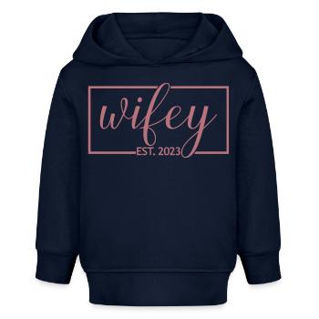 2023 Verlobung Brautdusche Hochzeit - Baby Organic Hoodie Baby Cruiser von Stanley/Stella - Navy - Vorne