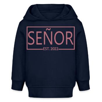 2022 Hochzeitsfeier des Verlobungsbräutigams - Baby Organic Hoodie Baby Cruiser von Stanley/Stella - Navy - Vorne