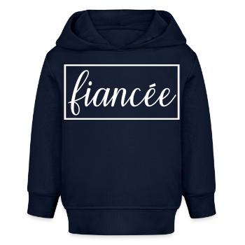 Fiancée Fiancée Fiançailles Mariage Lune de Miel - Sweat à capuche bébé bio Stanley/Stella - bleu marine - Devant