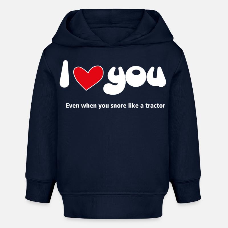 Je t’aime - Citations amusantes Couples NOUVEAU 22 - Sweat à capuche bébé bio Stanley/Stella - bleu marine