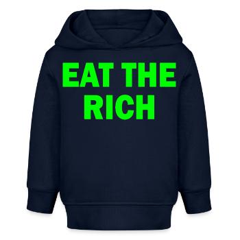 Eat the rich - Sweat à capuche bébé bio Stanley/Stella - bleu marine - Devant