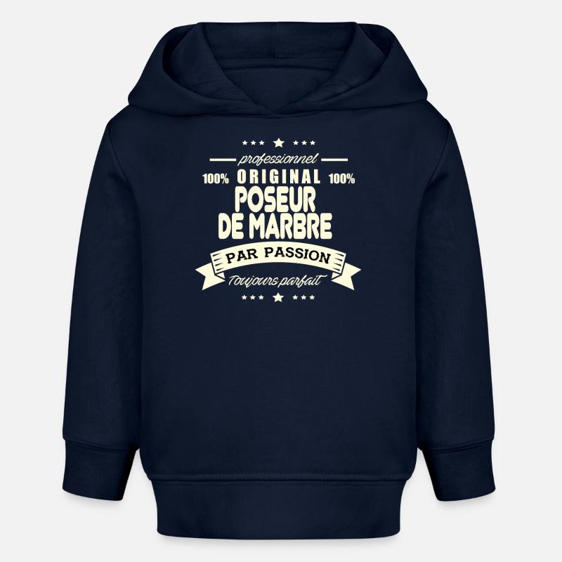 Poseur de marbre Original - Sweat à capuche bébé bio Stanley/Stella - bleu marine