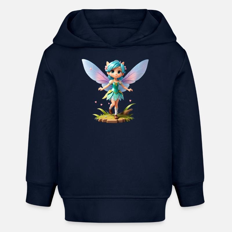Fée 3D - Sweat à capuche bébé bio Stanley/Stella - bleu marine