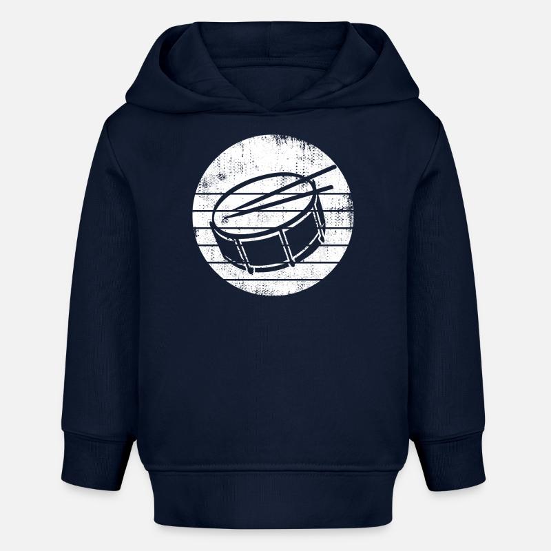 Dessin de caisse claire - Sweat à capuche bébé bio Stanley/Stella - bleu marine