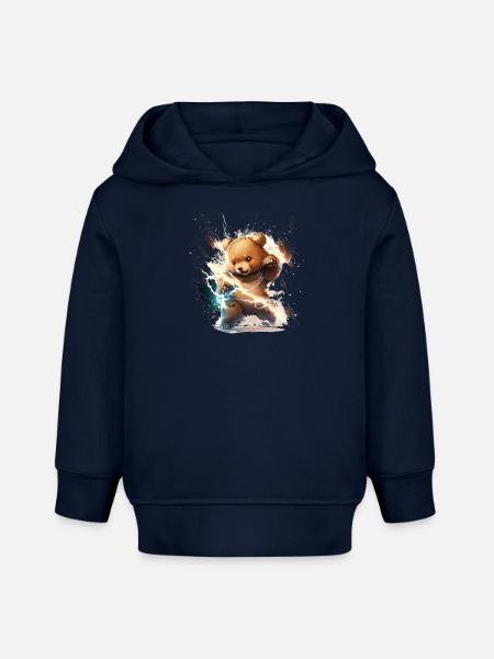 Blitzschlag-Teddy - Baby Organic Hoodie Baby Cruiser von Stanley/Stella - Navy