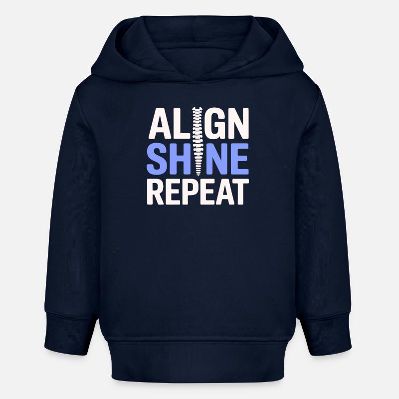 Chiropracteur Align Shine Repeat Professional DC - Sweat à capuche bébé bio Stanley/Stella - bleu marine