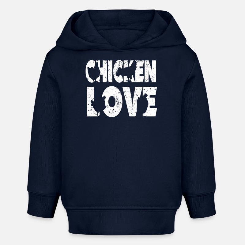Fans de poulet - Coq - Coq - Poulet fleur - Bio - Sweat à capuche bébé bio Stanley/Stella - bleu marine