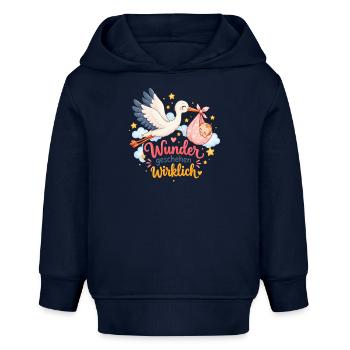 Wunder geschehen wirklich Storch Baby - Baby Organic Hoodie Baby Cruiser von Stanley/Stella - Navy - Vorne