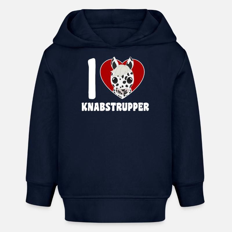 J’adore Knabstrupper - Sweat à capuche bébé bio Stanley/Stella - bleu marine