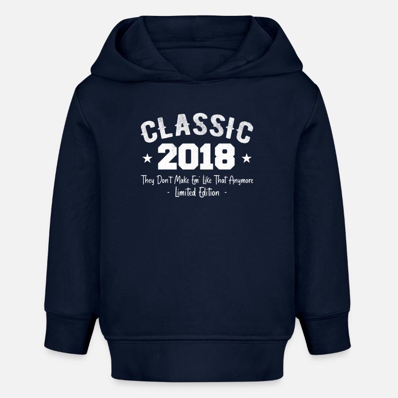 Né 2018 Vintage Cadeau Anniversaire Classic 2018 - Sweat à capuche bébé bio Stanley/Stella - bleu marine