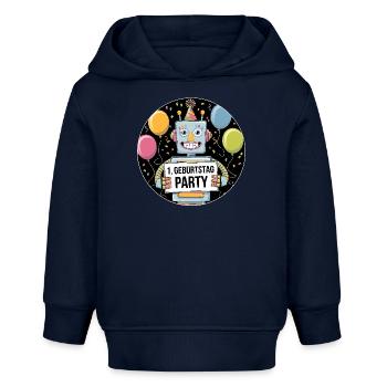 Ich bin ein Jahr 1. Geburtstag Roboter - Baby Organic Hoodie Baby Cruiser von Stanley/Stella - Navy - Vorne