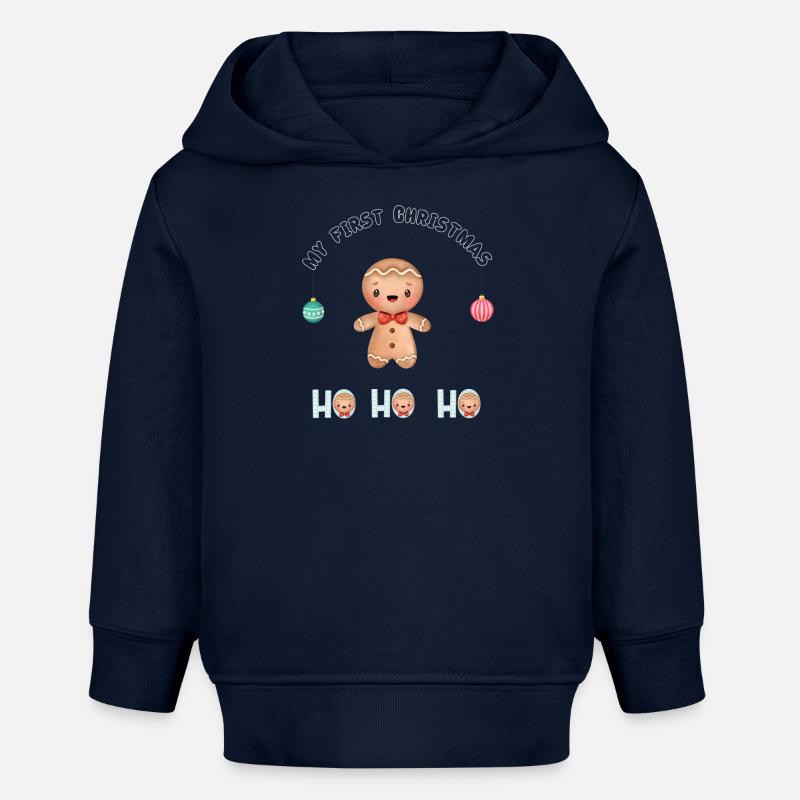 Mon premier Noël - Sweat à capuche bébé bio Stanley/Stella - bleu marine