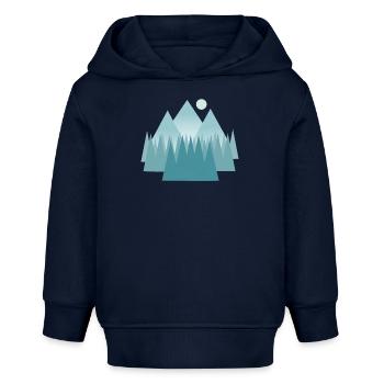 Astral mountain landscape in blue tones - Baby Organic Hoodie by Stanley/Stella - navy - Front