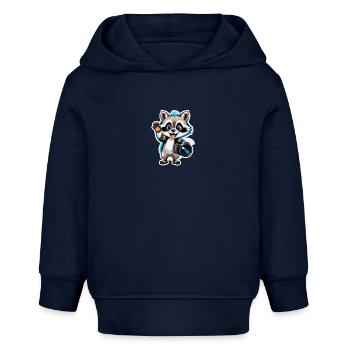 Raccoon Explorer - Baby Organic Hoodie by Stanley/Stella - navy - Front