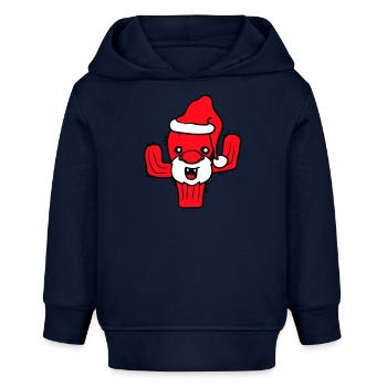 Cactus Santa Claus Face Christmas Cacti - Baby Organic Hoodie by Stanley/Stella - navy - Front