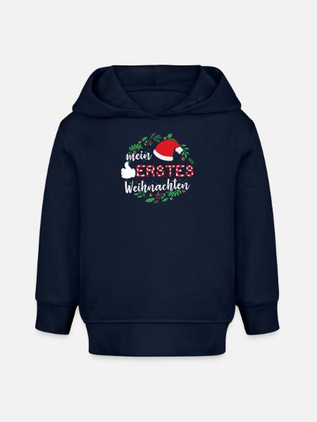 Mein erstes Weihnachten Baby Säugling - Baby Organic Hoodie Baby Cruiser von Stanley/Stella - Navy