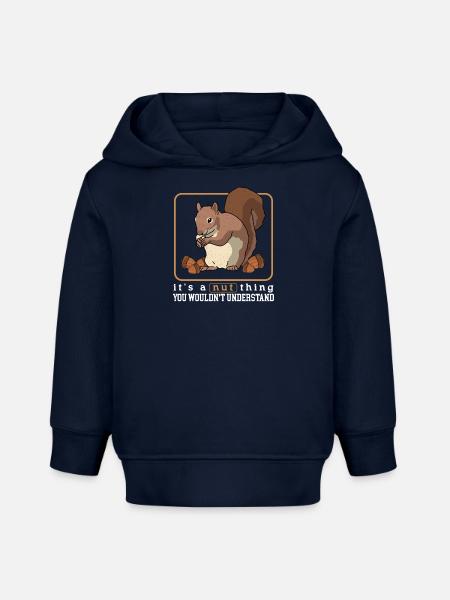 Süßes Eichhörnchen Hörnchen Grauhörnchen Geschenk - Baby Organic Hoodie Baby Cruiser von Stanley/Stella - Navy