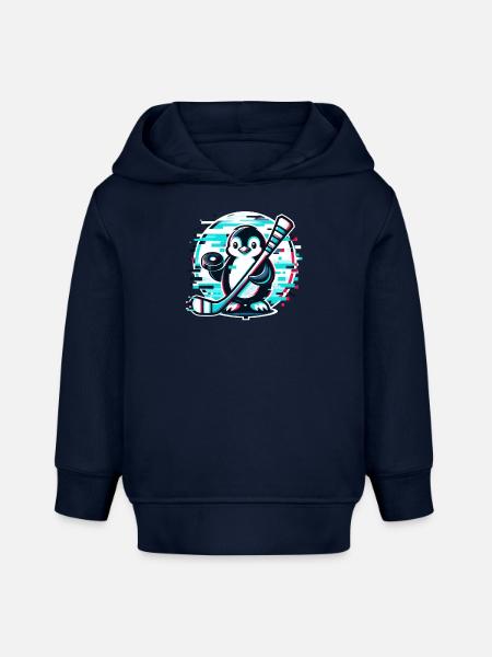 Glitch Pinguin Eishockeyspieler - Digitaler - Baby Organic Hoodie Baby Cruiser von Stanley/Stella - Navy