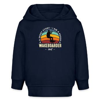 Wakeboarder A Short Story I Am A Wakeboard Lover - Baby Organic Hoodie Baby Cruiser von Stanley/Stella - Navy - Vorne