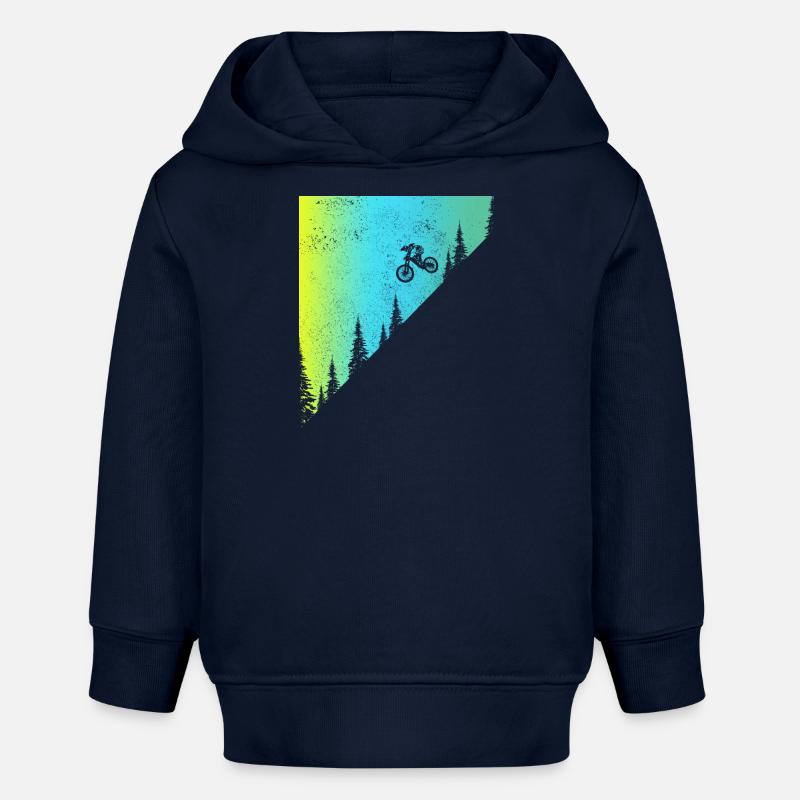 VTT VTT Downhill Biker cadeau - Sweat à capuche bébé bio Stanley/Stella - bleu marine