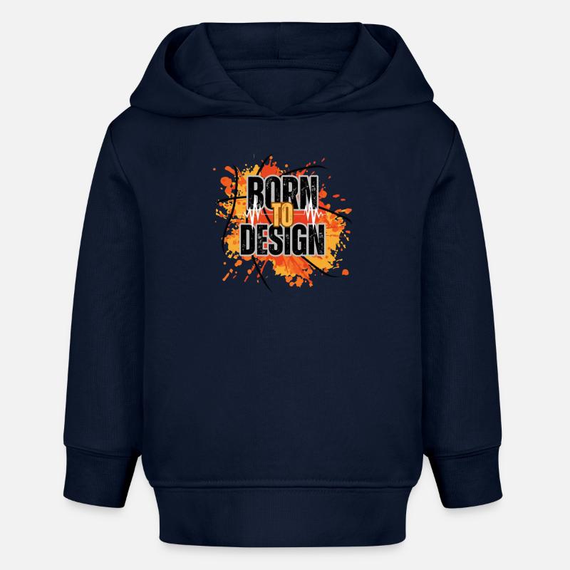 Né pour le design - Sweat à capuche bébé bio Stanley/Stella - bleu marine