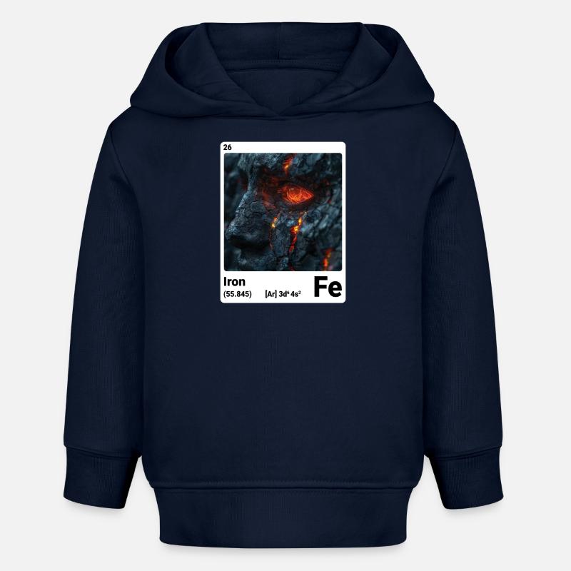 AI am Iron (poids) - Sweat à capuche bébé bio Stanley/Stella - bleu marine