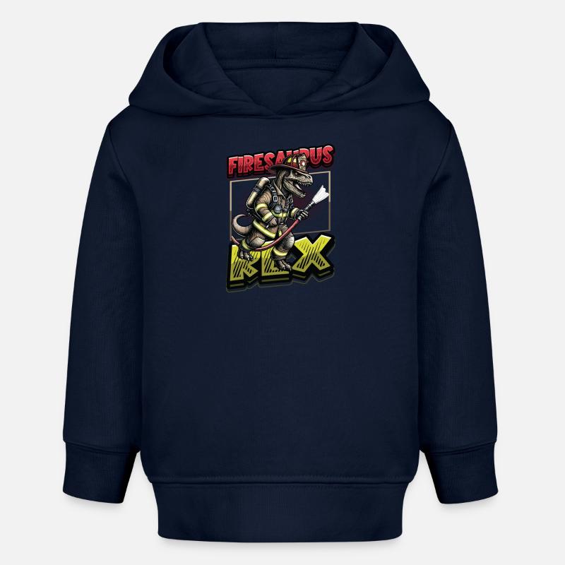 Firesaurus Rex Fire Brigade Dinosaur Adventure - Sweat à capuche bébé bio Stanley/Stella - bleu marine
