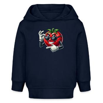 Cool Tomate Lunettes de Soleil Dessin Animé Veggie Fun - Sweat à capuche bébé bio Stanley/Stella - bleu marine - Devant