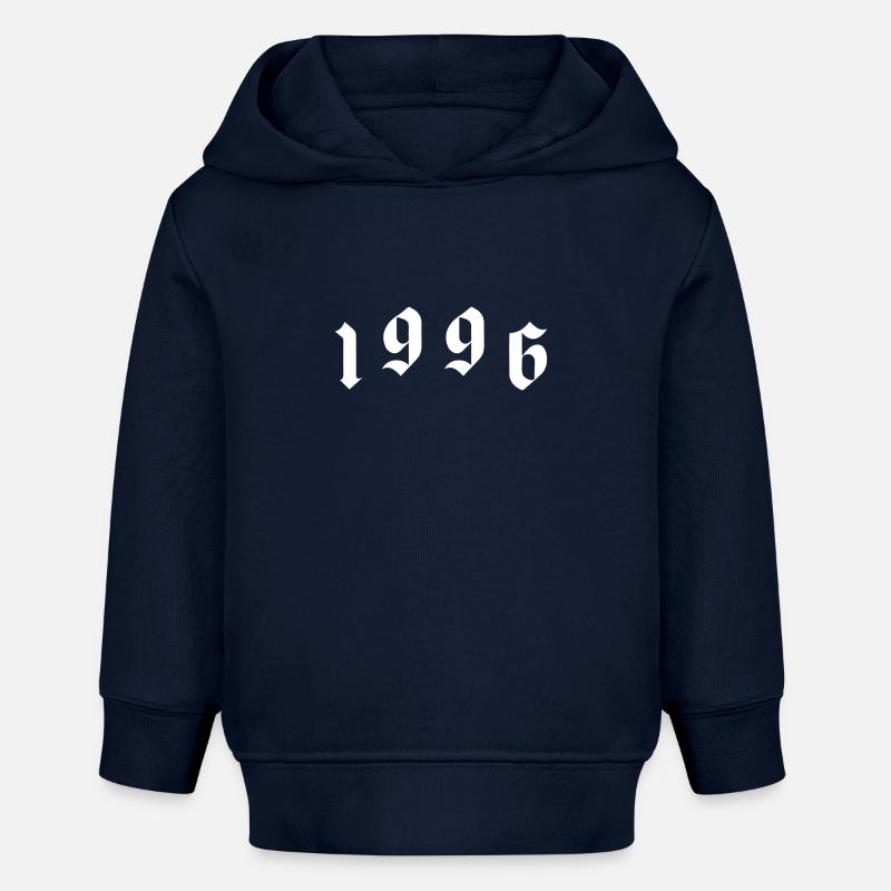 Année 1996 - Sweat à capuche bébé bio Stanley/Stella - bleu marine