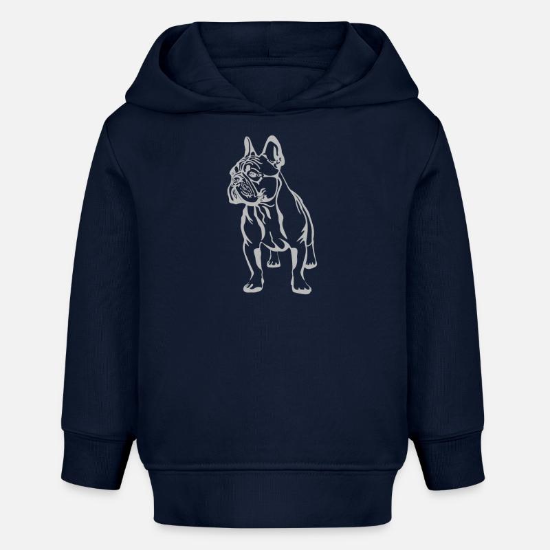 Bulldog français - Sweat à capuche bébé bio Stanley/Stella - bleu marine