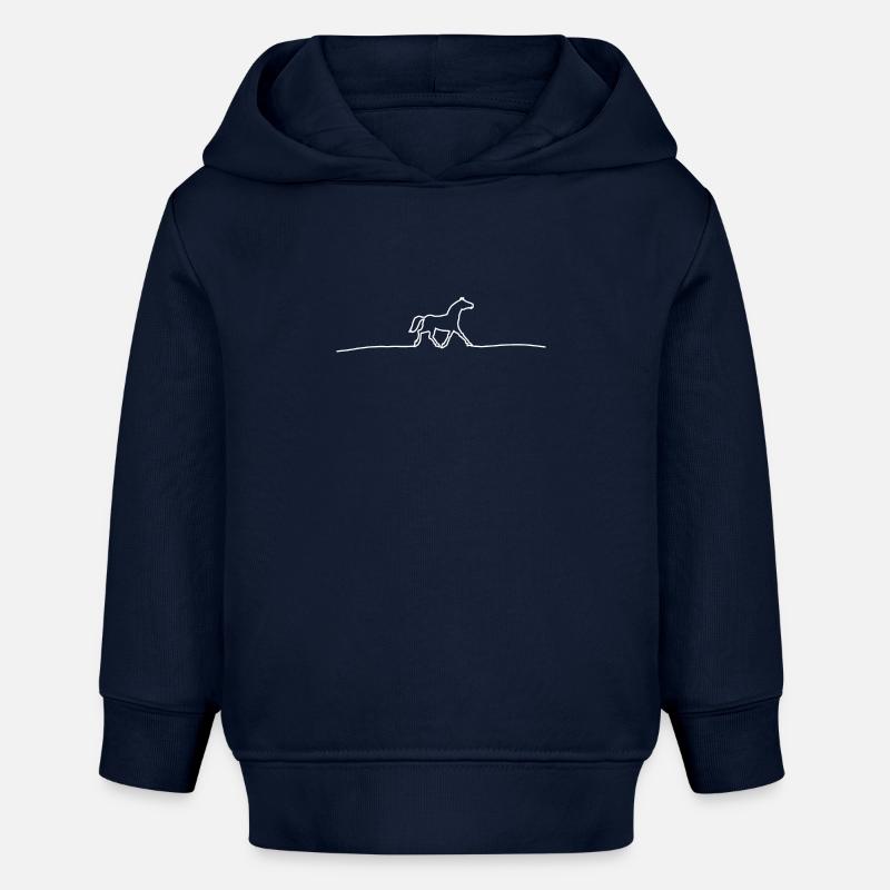 doux cheval - Lignes abstraite cheval idée cadeau - Sweat à capuche bébé bio Stanley/Stella - bleu marine