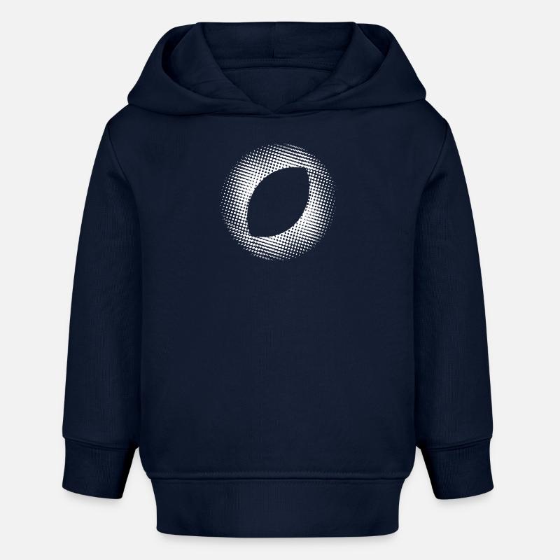 en pointillés, ovale blanc - Sweat à capuche bébé bio Stanley/Stella - bleu marine