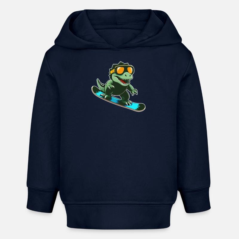 T-Rex Snowboard - Sweat à capuche bébé bio Stanley/Stella - bleu marine
