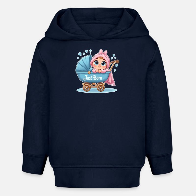 Just Born - Sweat à capuche bébé bio Stanley/Stella - bleu marine