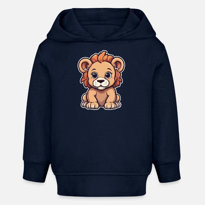 bébé lion - Sweat à capuche bébé bio Stanley/Stella - bleu marine