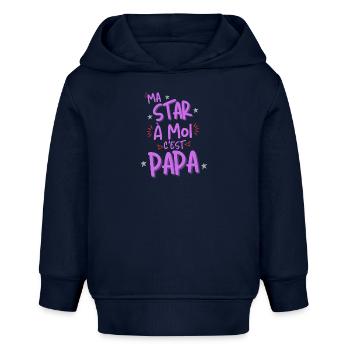 My star is Dad Funny Gift - Baby Organic Hoodie by Stanley/Stella - navy - Front