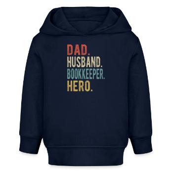 Comptable Papa Mari Héros - Sweat à capuche bébé bio Stanley/Stella - bleu marine - Devant