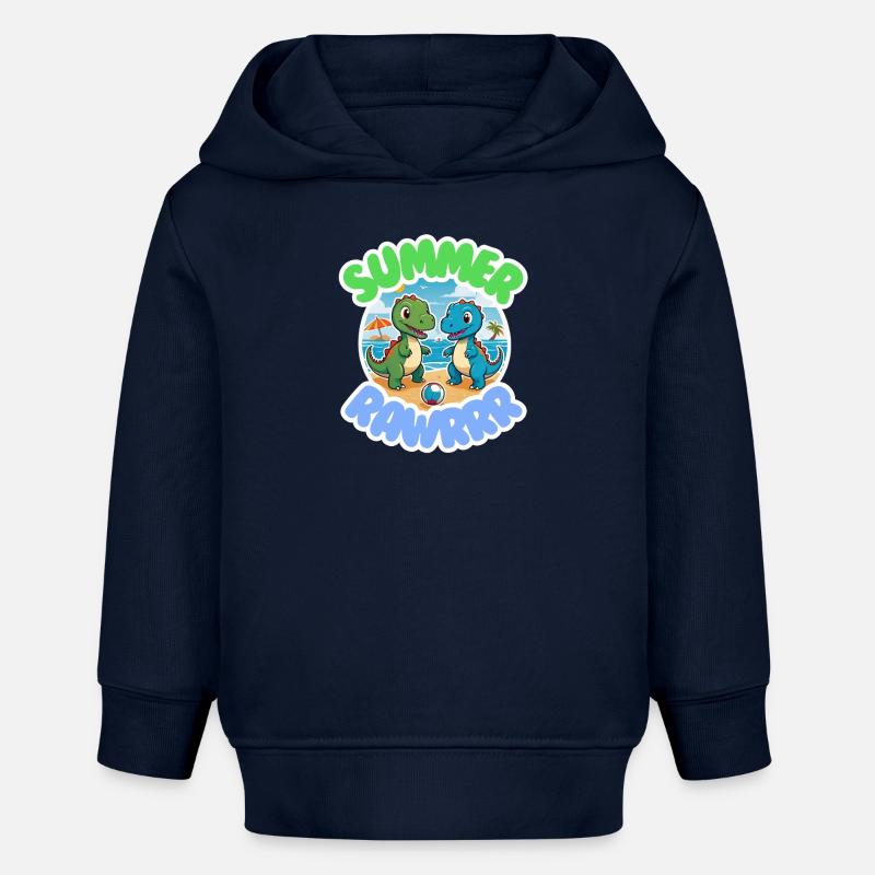 ÉTÉ RAWRRR - Sweat à capuche bébé bio Stanley/Stella - bleu marine