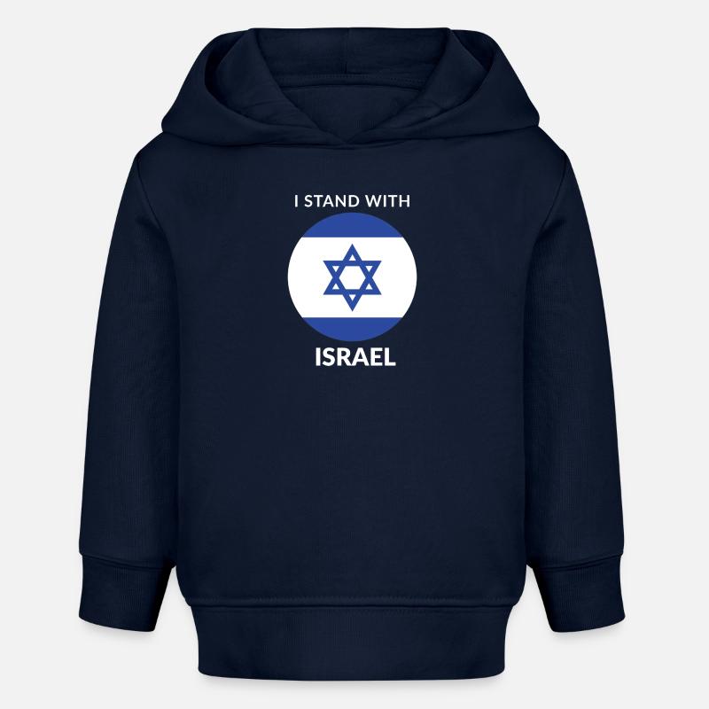 JE SUIS AUX CÔTÉS D’ISRAËL - Sweat à capuche bébé bio Stanley/Stella - bleu marine