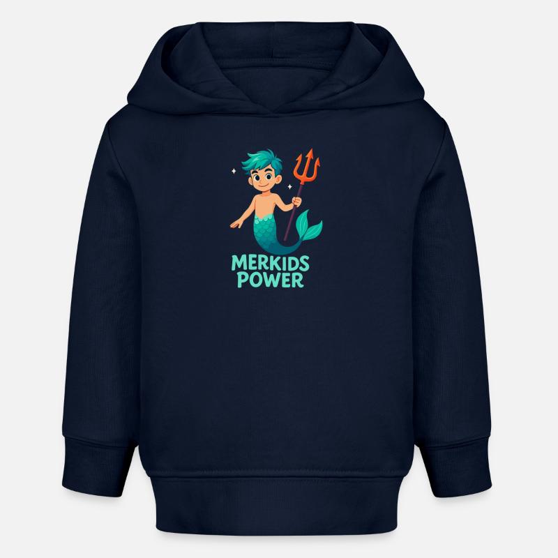 Merkids Power Boy - Sweat à capuche bébé bio Stanley/Stella - bleu marine