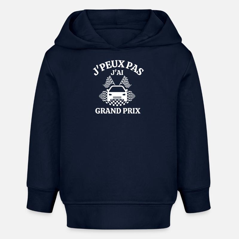 course automobile, circuit automobile, grand prix - Sweat à capuche bébé bio Stanley/Stella - bleu marine
