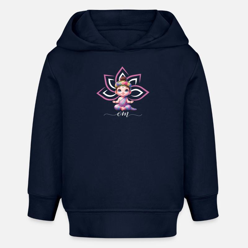Lotus Bébé Om - Sweat à capuche bébé bio Stanley/Stella - bleu marine