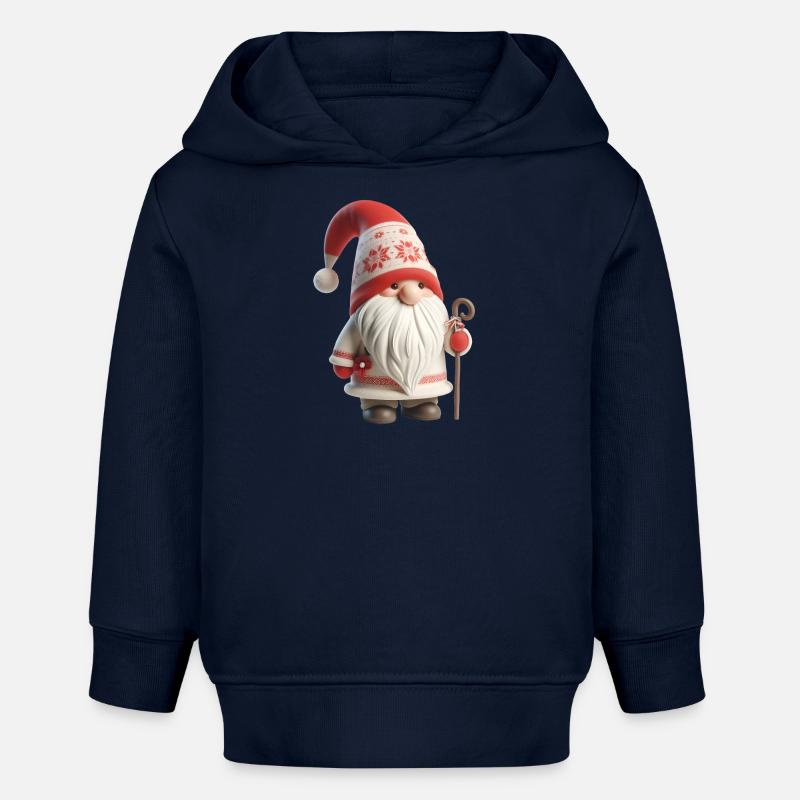 Gnome de Noël 3 - Sweat à capuche bébé bio Stanley/Stella - bleu marine